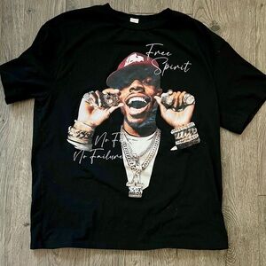 Shein Teen Graphic Tee Black “Free Spirit No Failure” – Size 13Y​